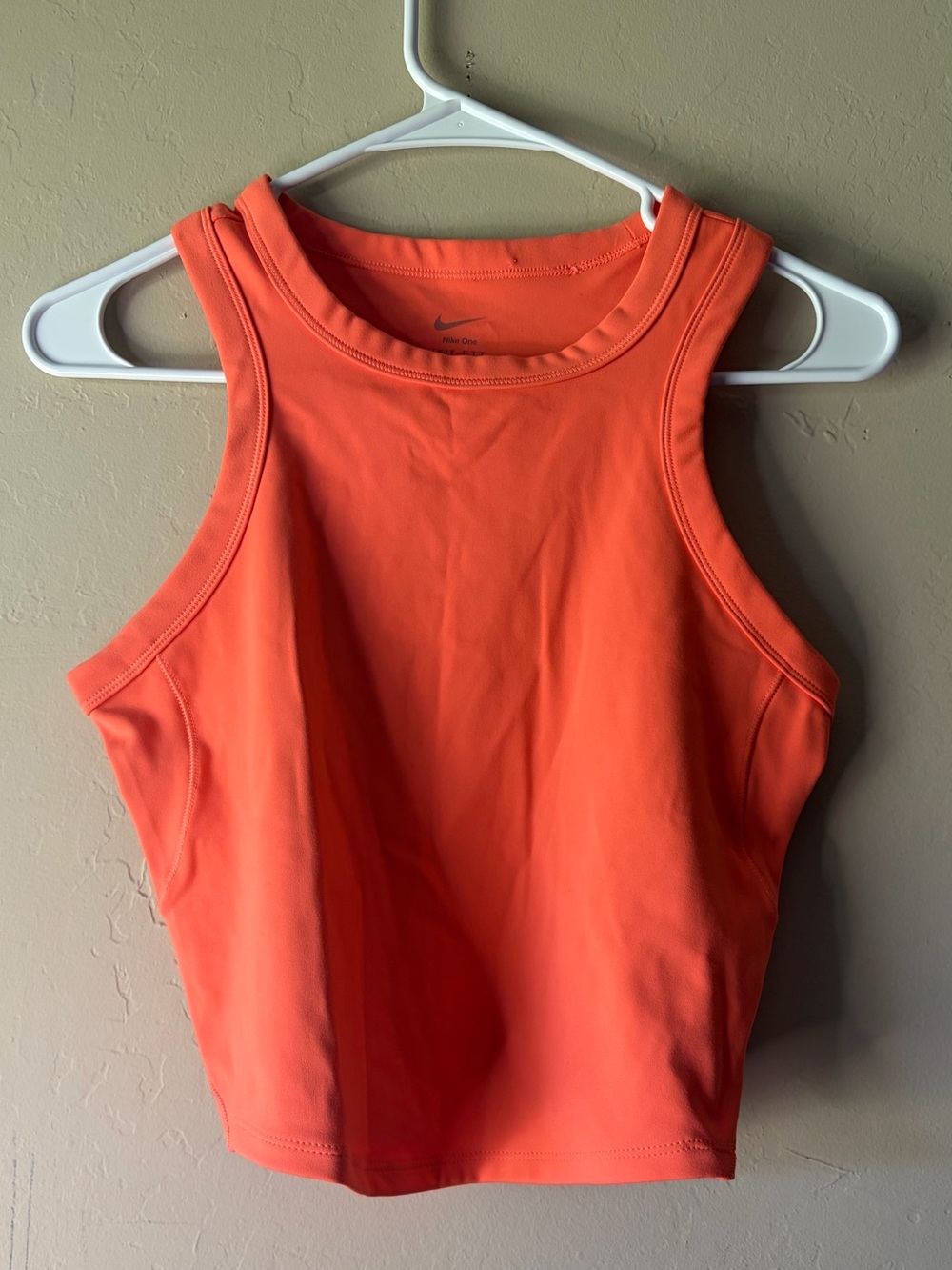 Cropped Tank Top Nike One Fitted Dri-FIT Orange Womens Medium